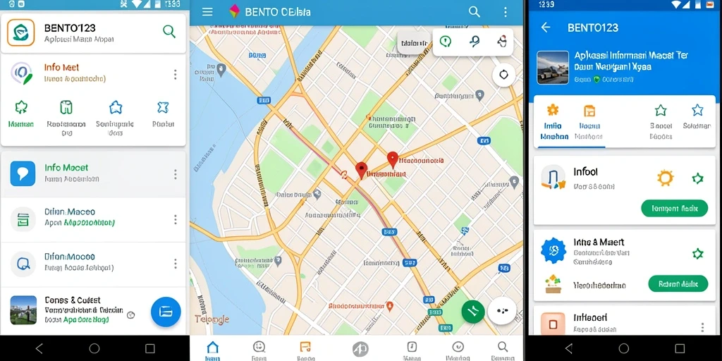 Tampilan antarmuka BENTO123 menampilkan peta dan informasi lalu lintas secara real-time.