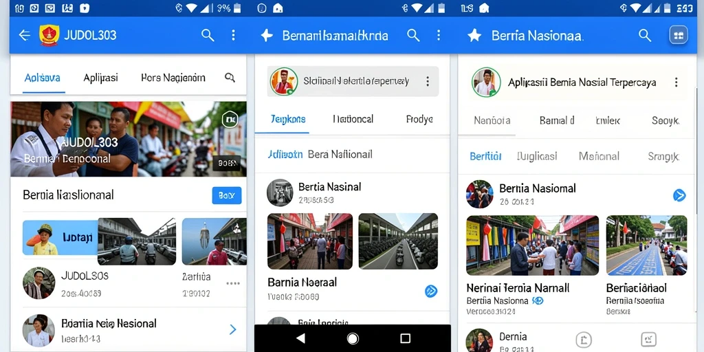 Antarmuka aplikasi JUDOL303 menampilkan berita nasional terkini dan informatif.