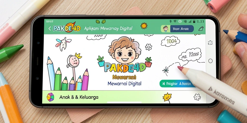 Tampilan antarmuka aplikasi mewarnai yang menarik dan mudah digunakan.