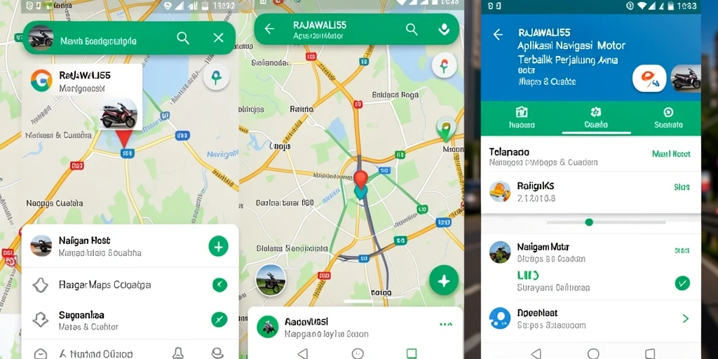Tampilan antarmuka RAJAWALI55 untuk navigasi motor yang interaktif.