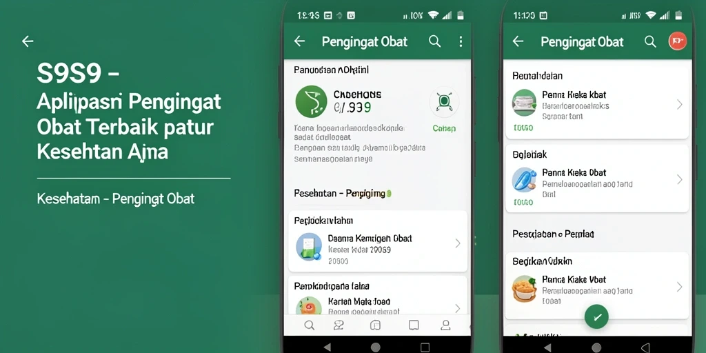 Antarmuka S9S9 yang intuitif dan menarik untuk Pengingat Obat.