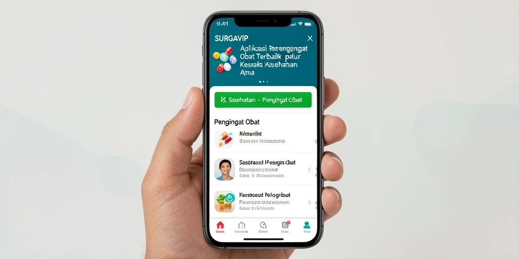 Tampilan antarmuka aplikasi SURGAVIP yang bersih dan mudah digunakan.