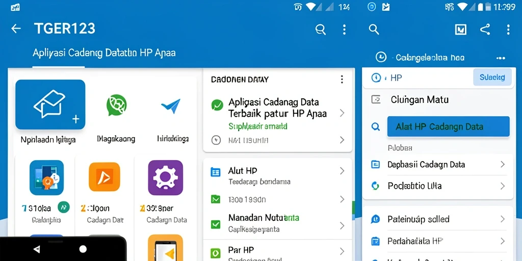 Screenshot utama TGER123 menunjukkan antarmuka cadangan data yang intuitif.
